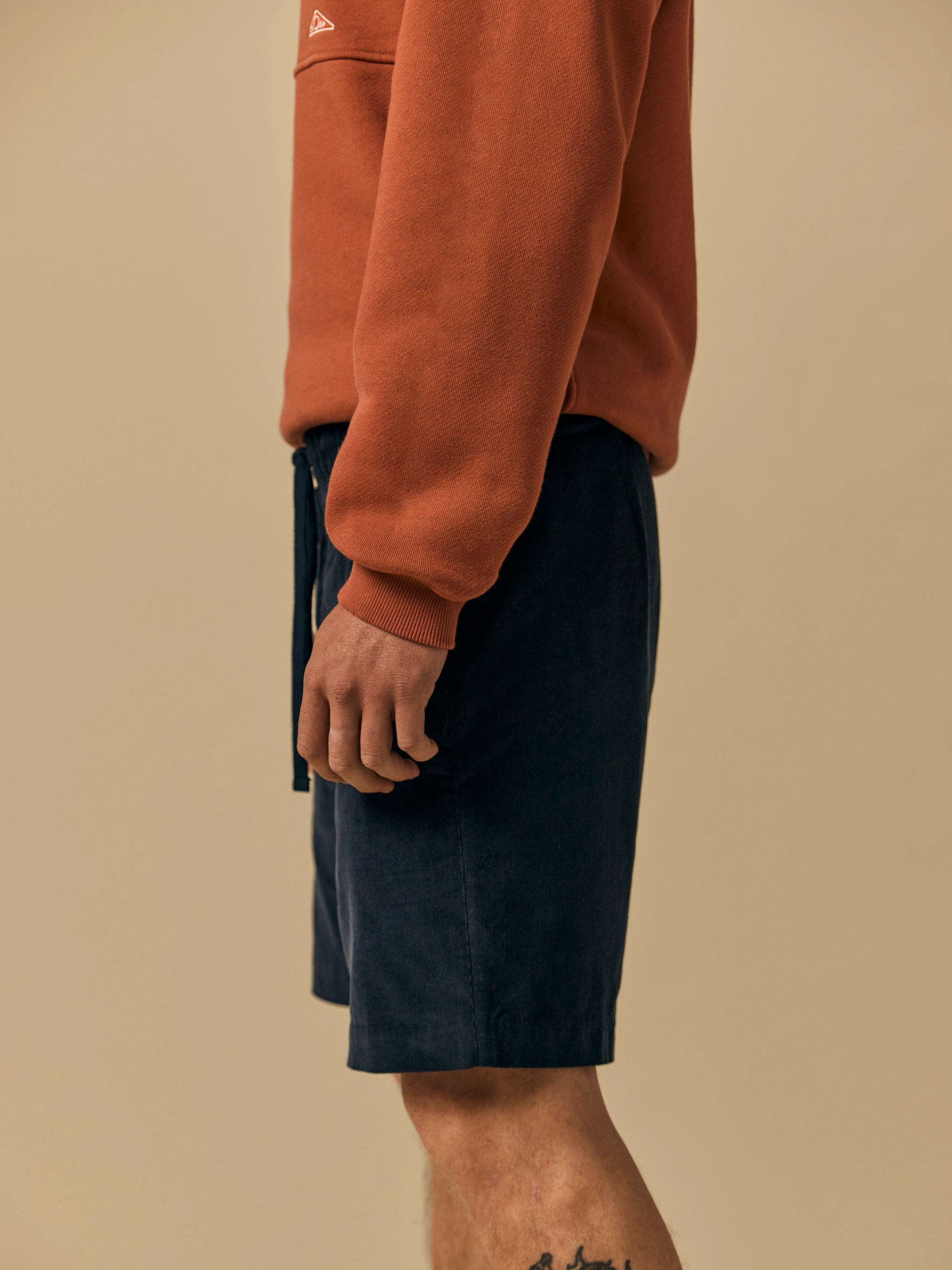 Organic Cotton Corduroy Short in Navy [color:Navy]