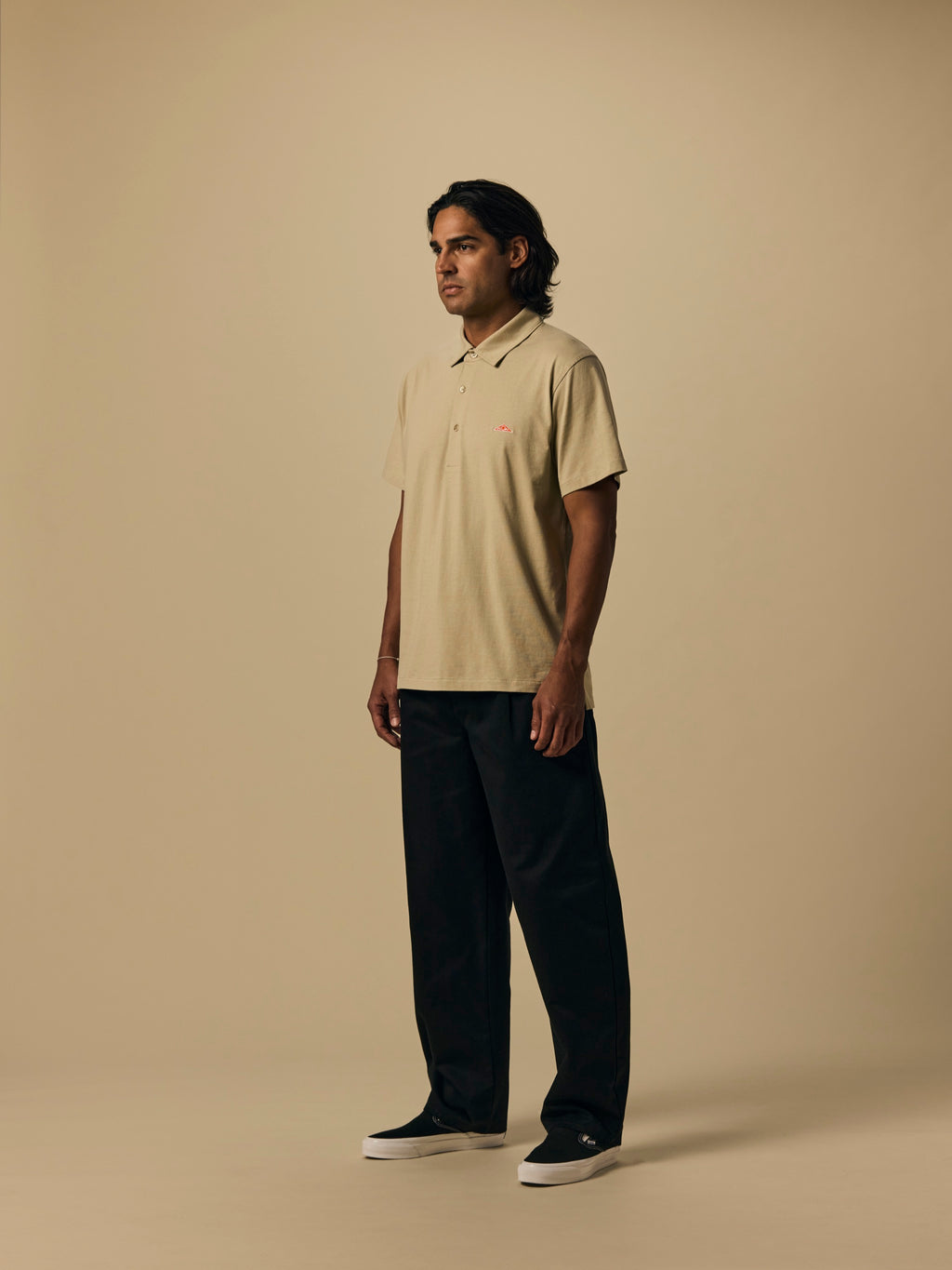 Organic Cotton Jersey Polo in Aluminum [color:Aluminum]