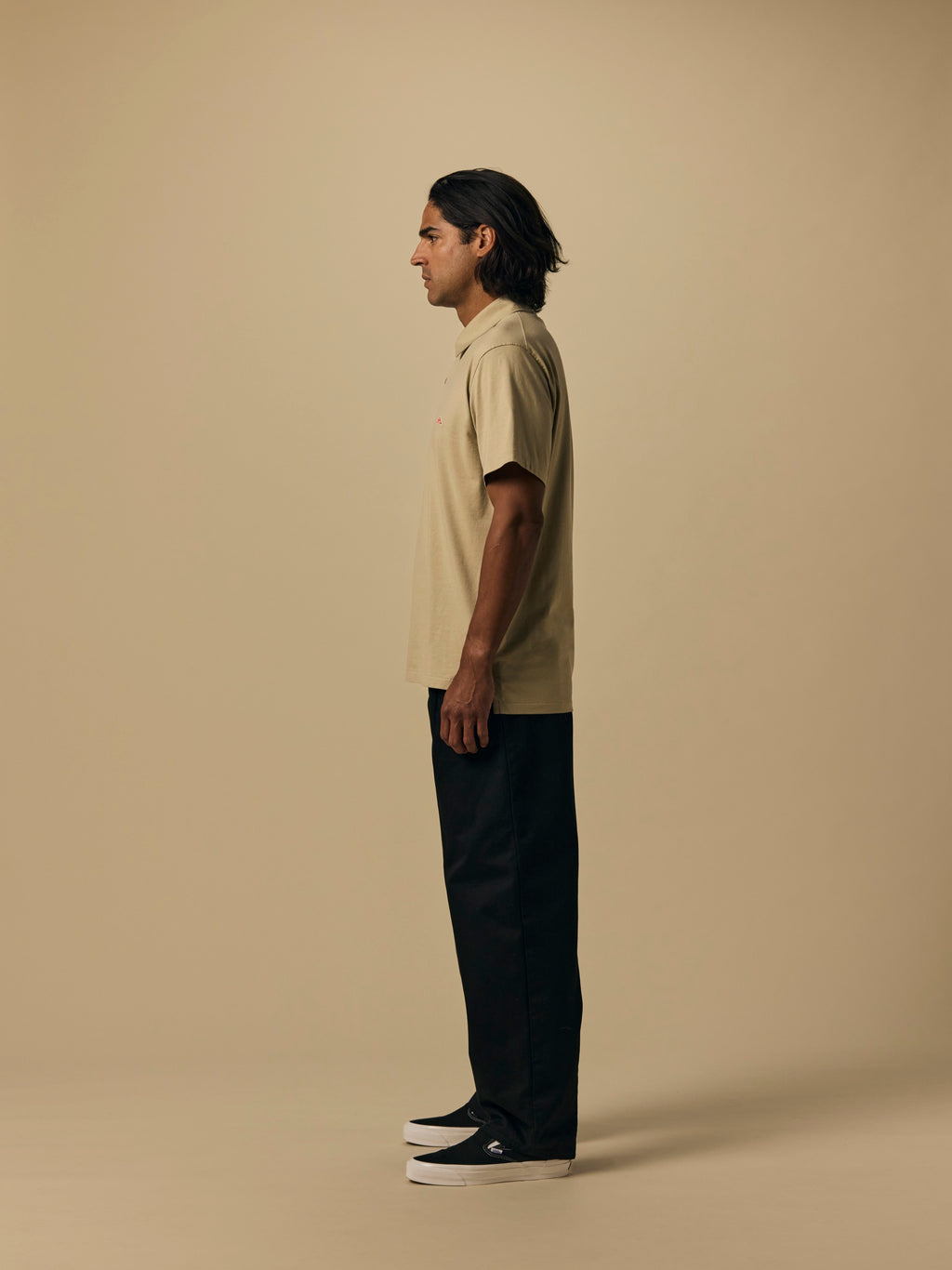 Organic Cotton Jersey Polo in Aluminum [color:Aluminum]