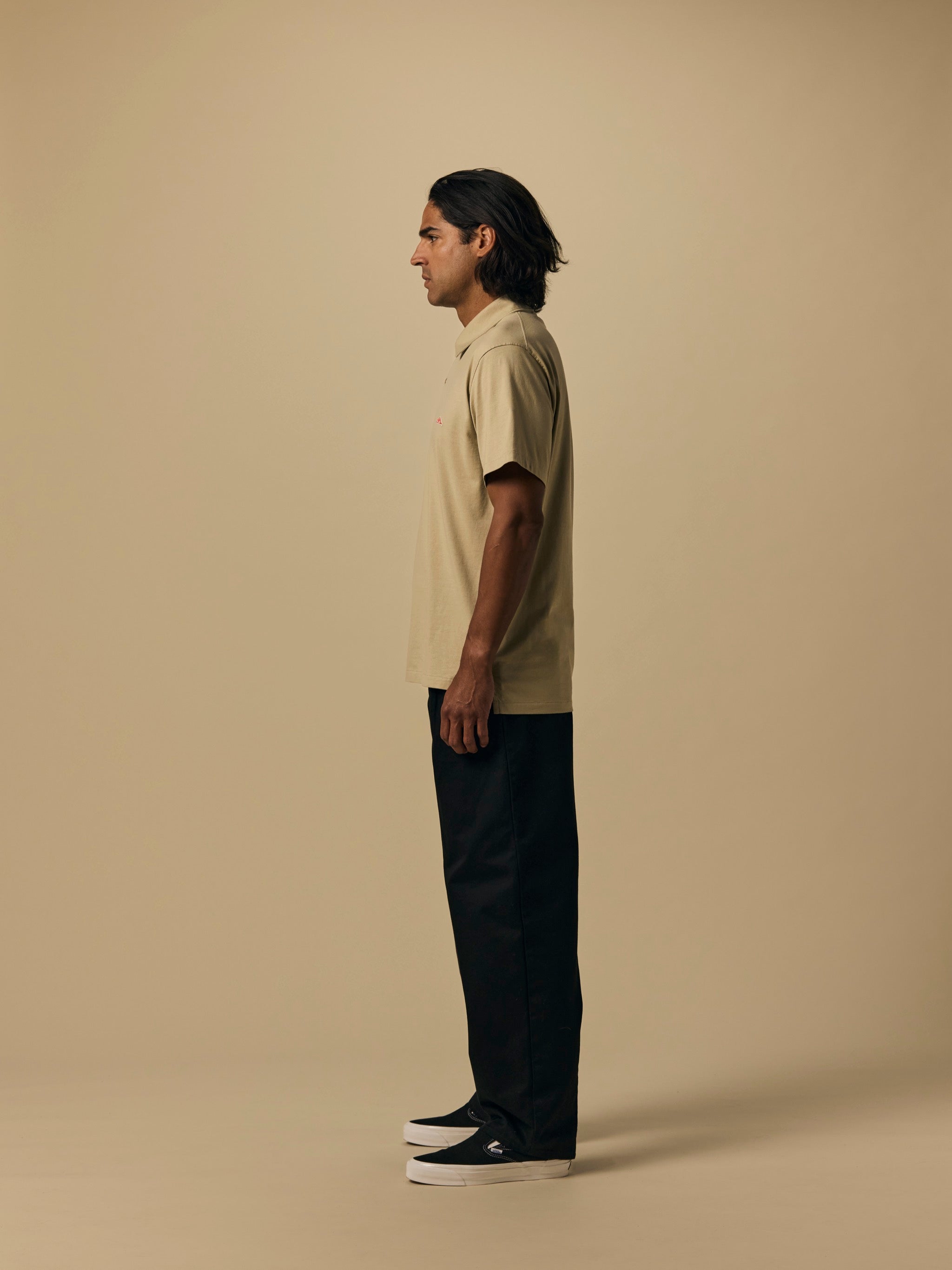 Organic Cotton Jersey Polo in Aluminum [color:Aluminum]