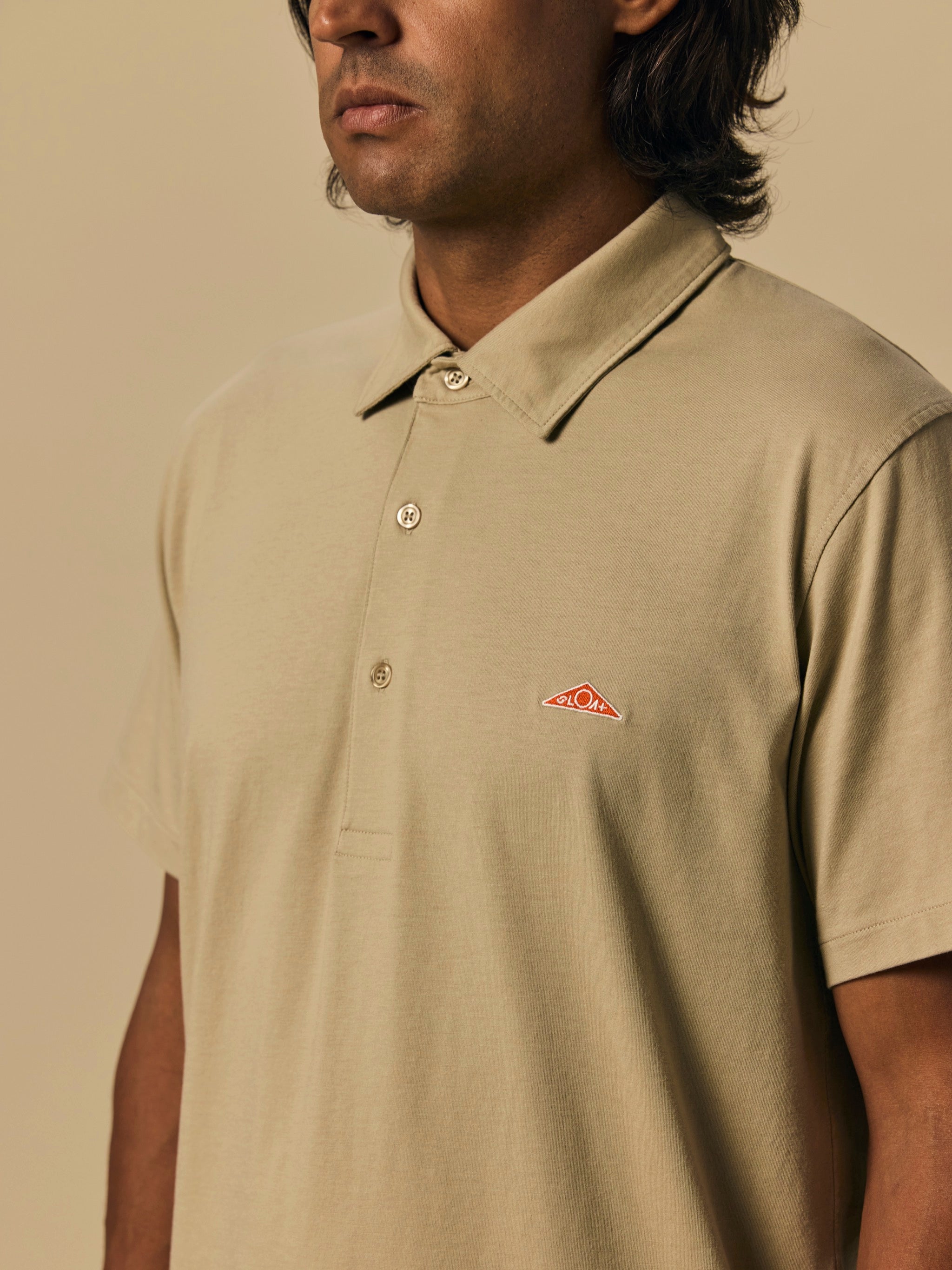 Organic Cotton Jersey Polo in Aluminum [color:Aluminum]