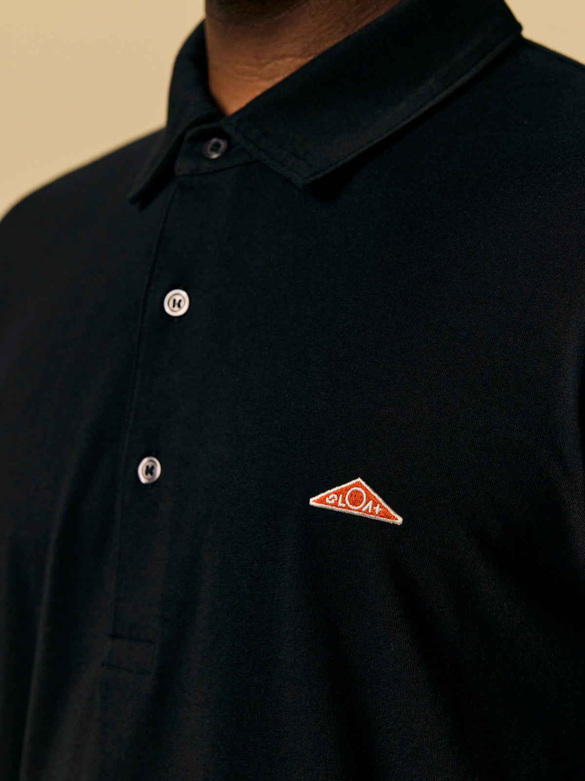 Organic Cotton Jersey Polo in Black [color:Black]