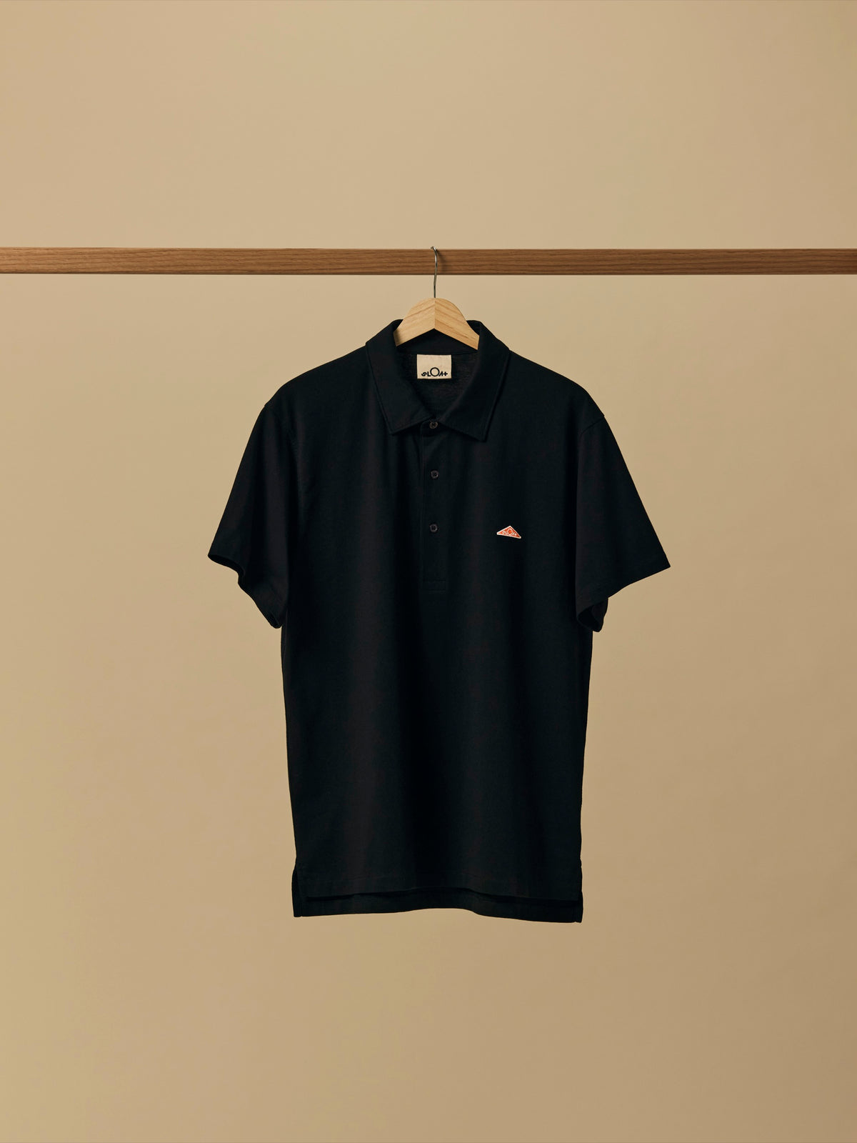 Organic Cotton Jersey Polo in Black [color:Black]