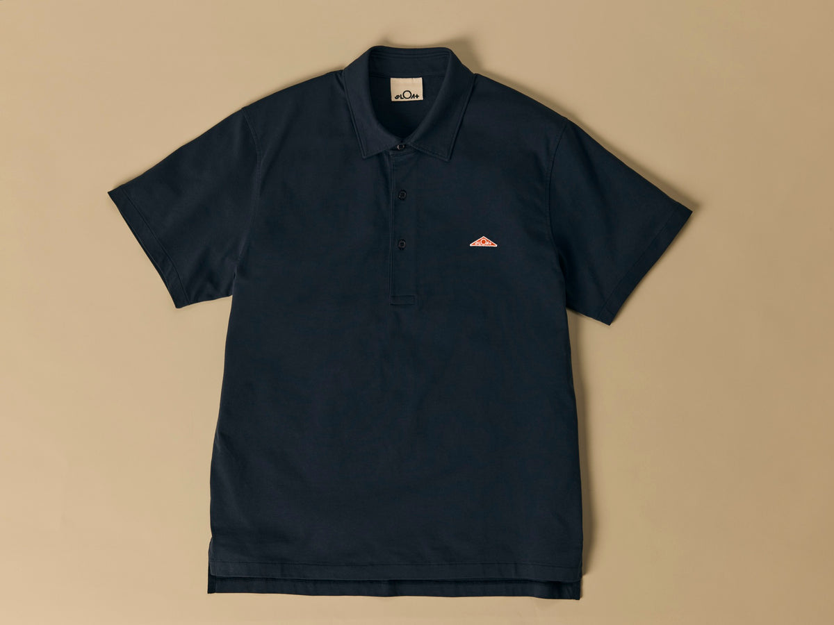 Organic Cotton Jersey Polo in Navy [color:Navy]