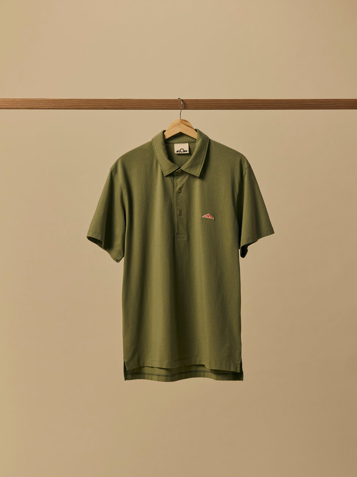 Organic Cotton Jersey Polo in Oil Green [color:Oil Green]
