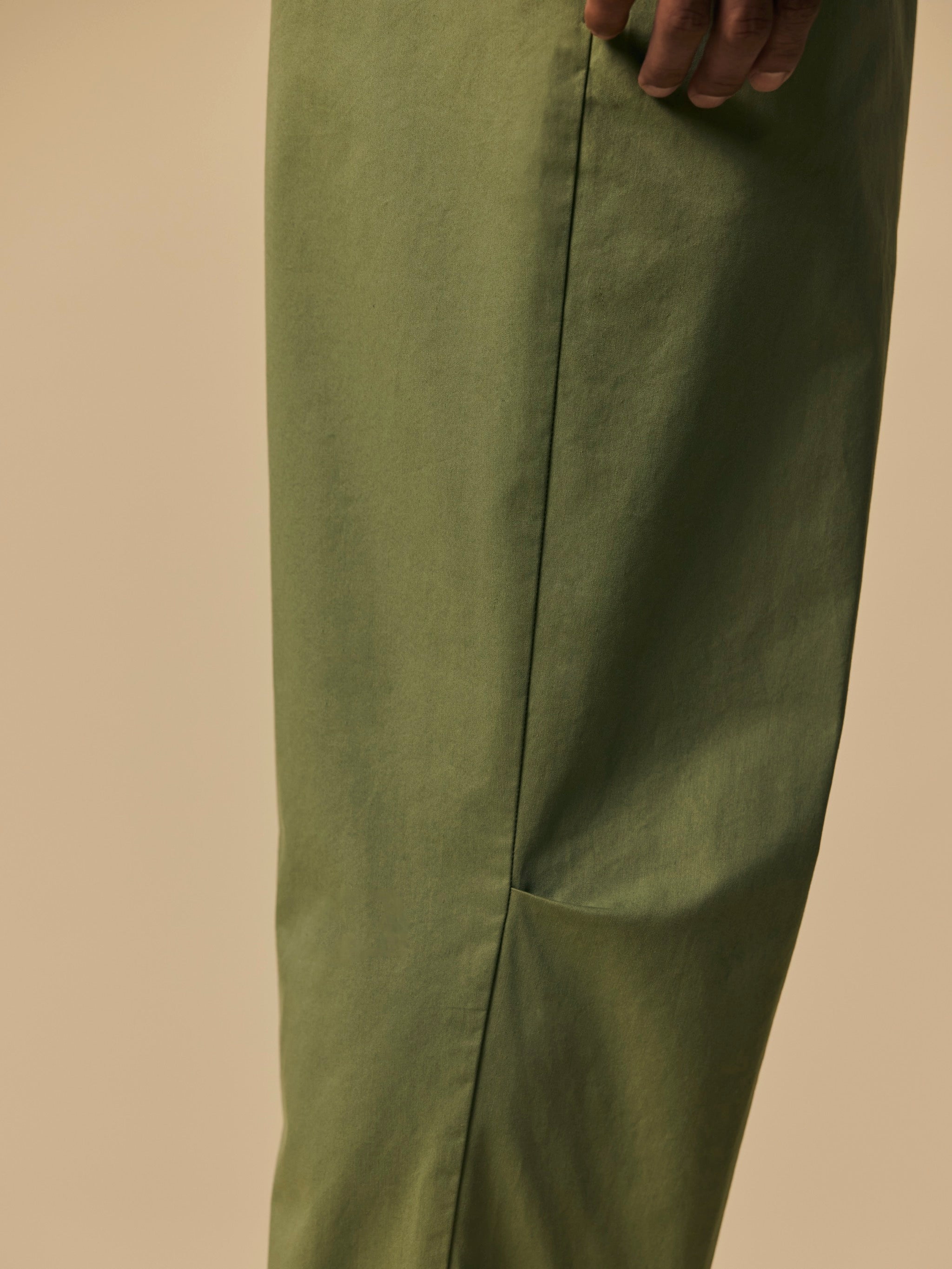 Organic Cotton Day Pant in Oil Green [color:Oil Green]