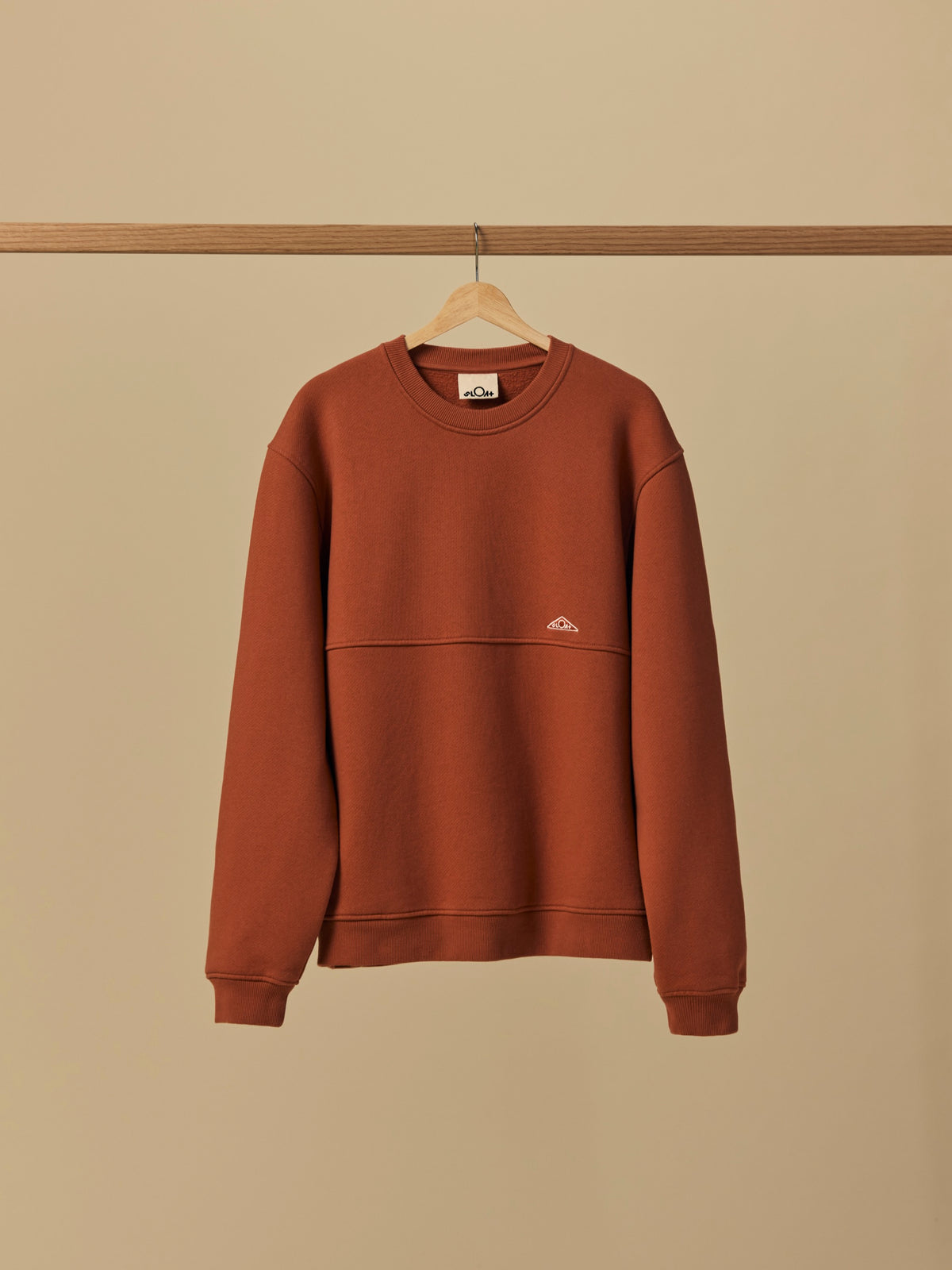 Organic Cotton Fleece Crewneck in Redwood Burl [color:Redwood Burl]