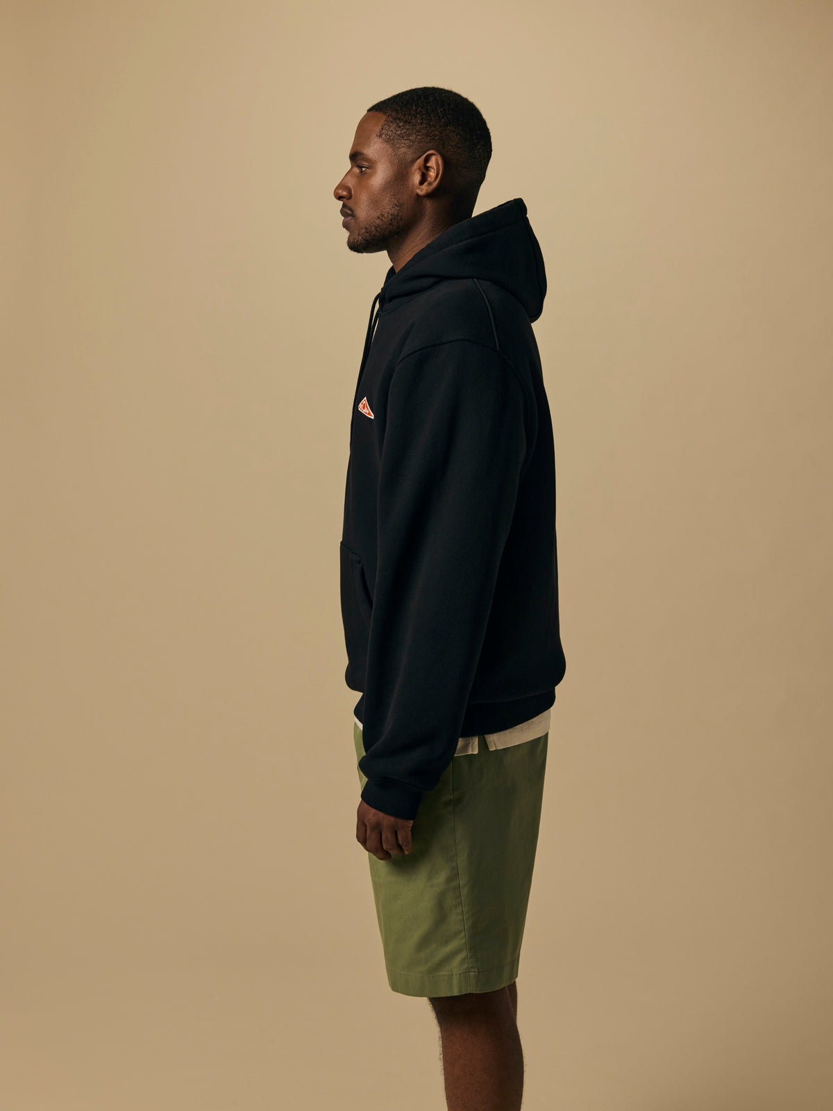 Organic Cotton Fleece Hoodie in Black [color:Black]