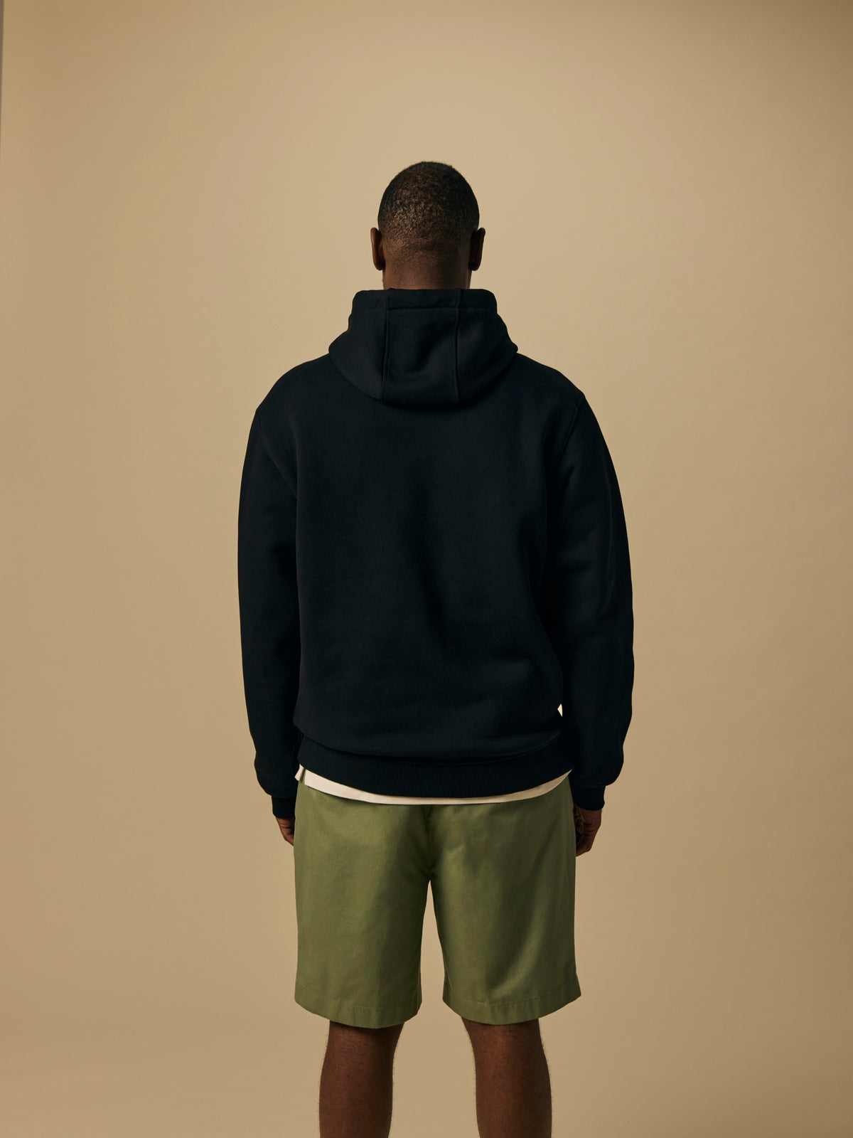 Organic Cotton Fleece Hoodie in Black [color:Black]