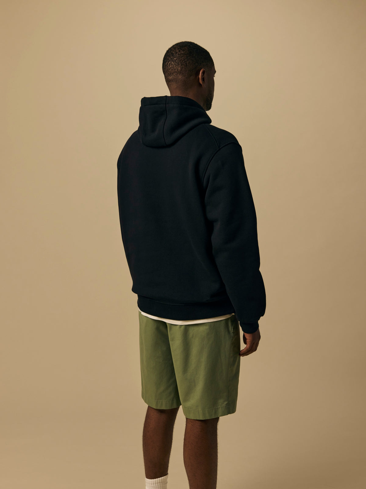 Organic Cotton Fleece Hoodie in Black [color:Black]