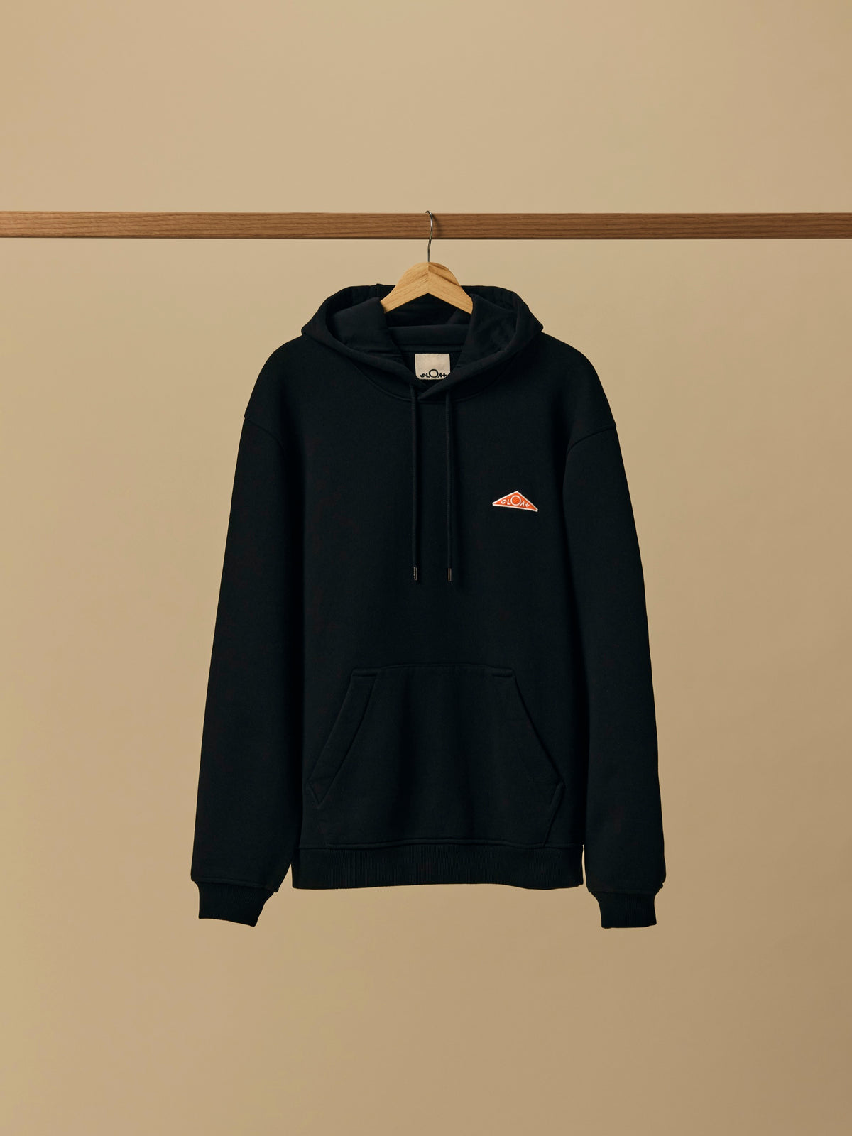 Organic Cotton Fleece Hoodie in Black [color:Black]