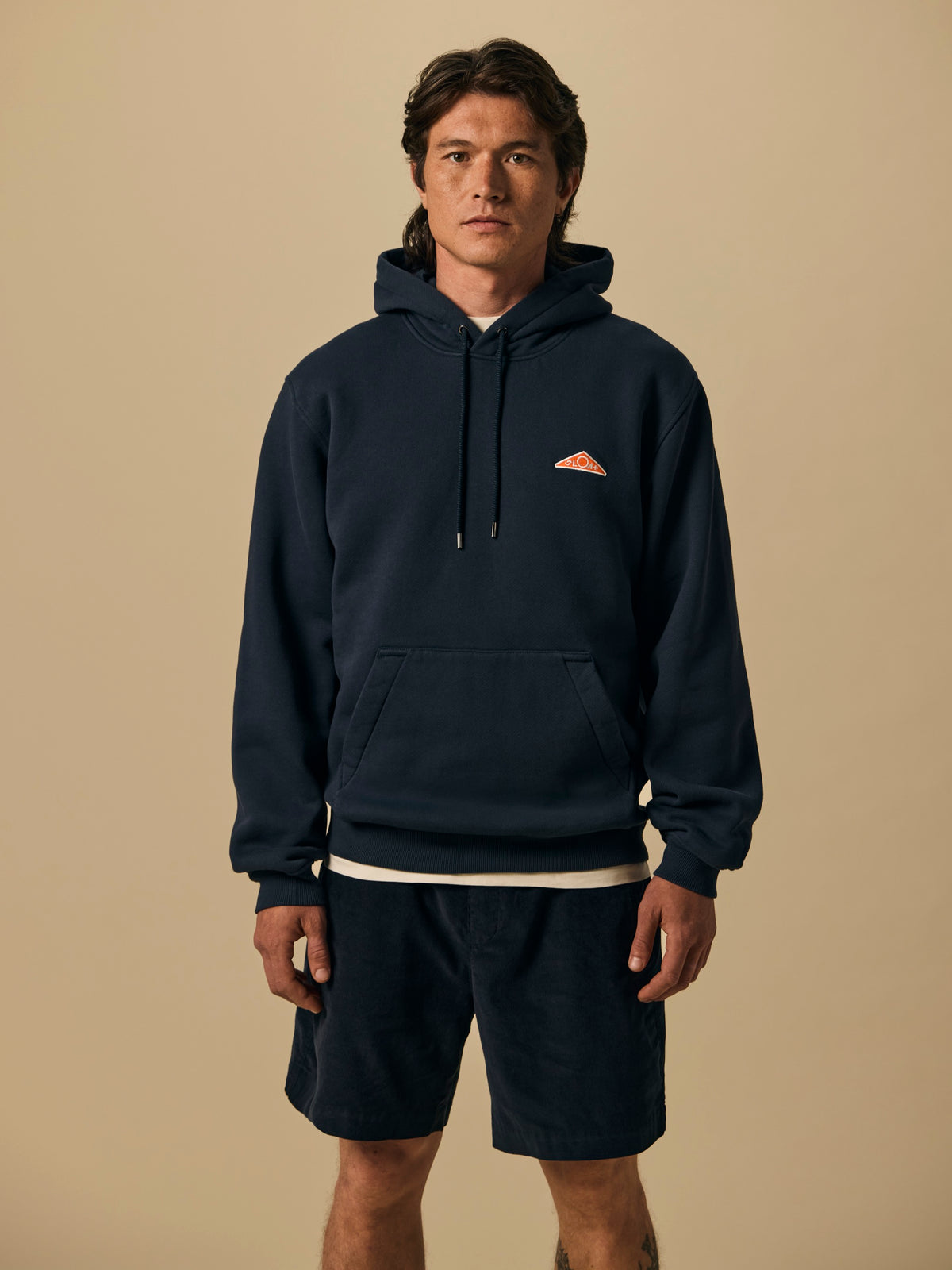 Organic Cotton Fleece Hoodie in Navy [color:Navy]