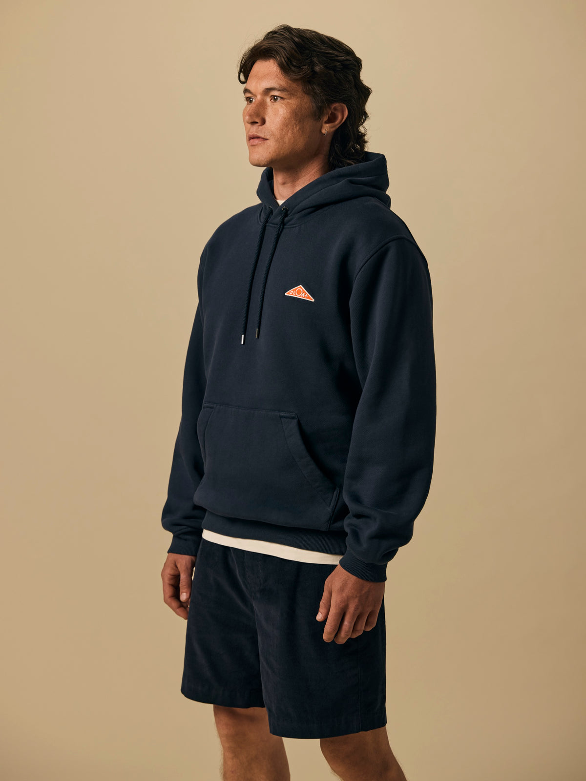 Organic Cotton Fleece Hoodie in Navy [color:Navy]