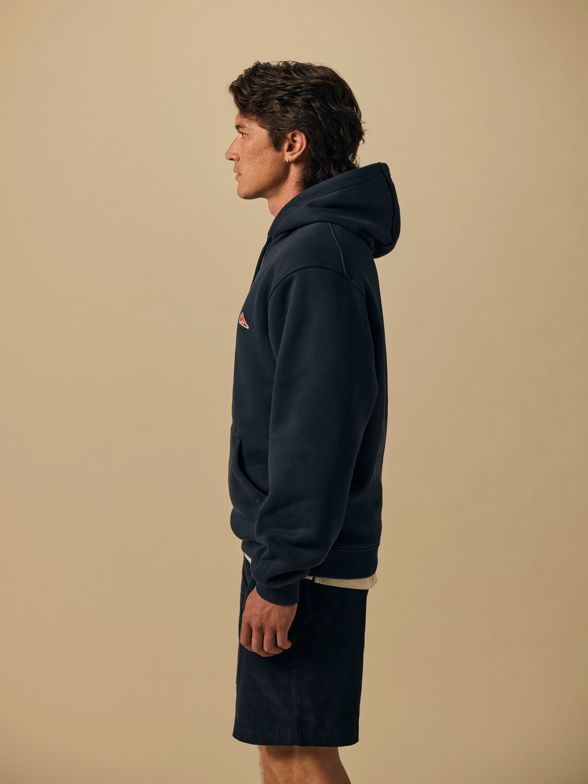 Organic Cotton Fleece Hoodie in Navy [color:Navy]