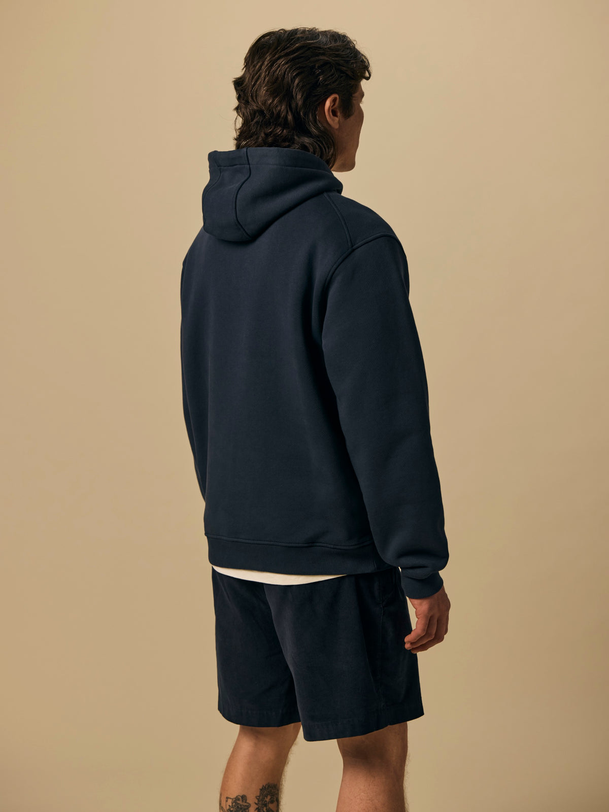 Organic Cotton Fleece Hoodie in Navy [color:Navy]