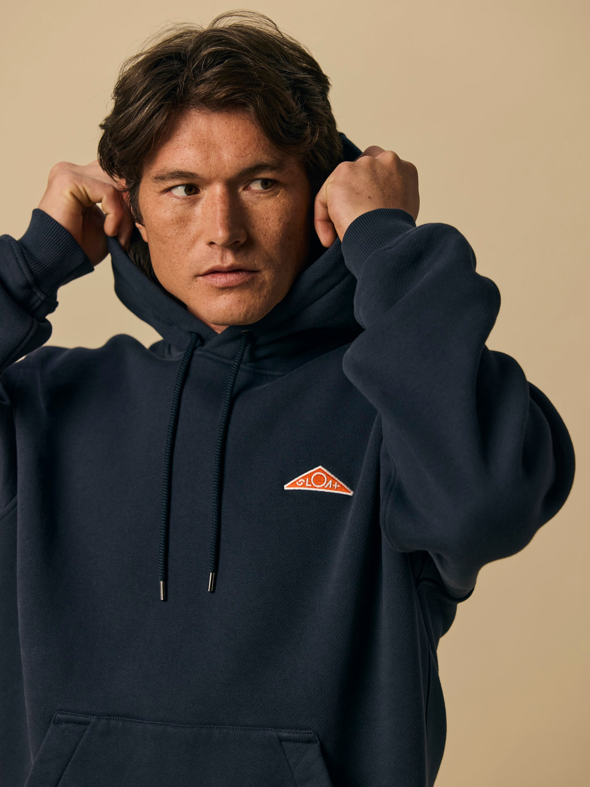 Organic Cotton Fleece Hoodie in Navy [color:Navy]