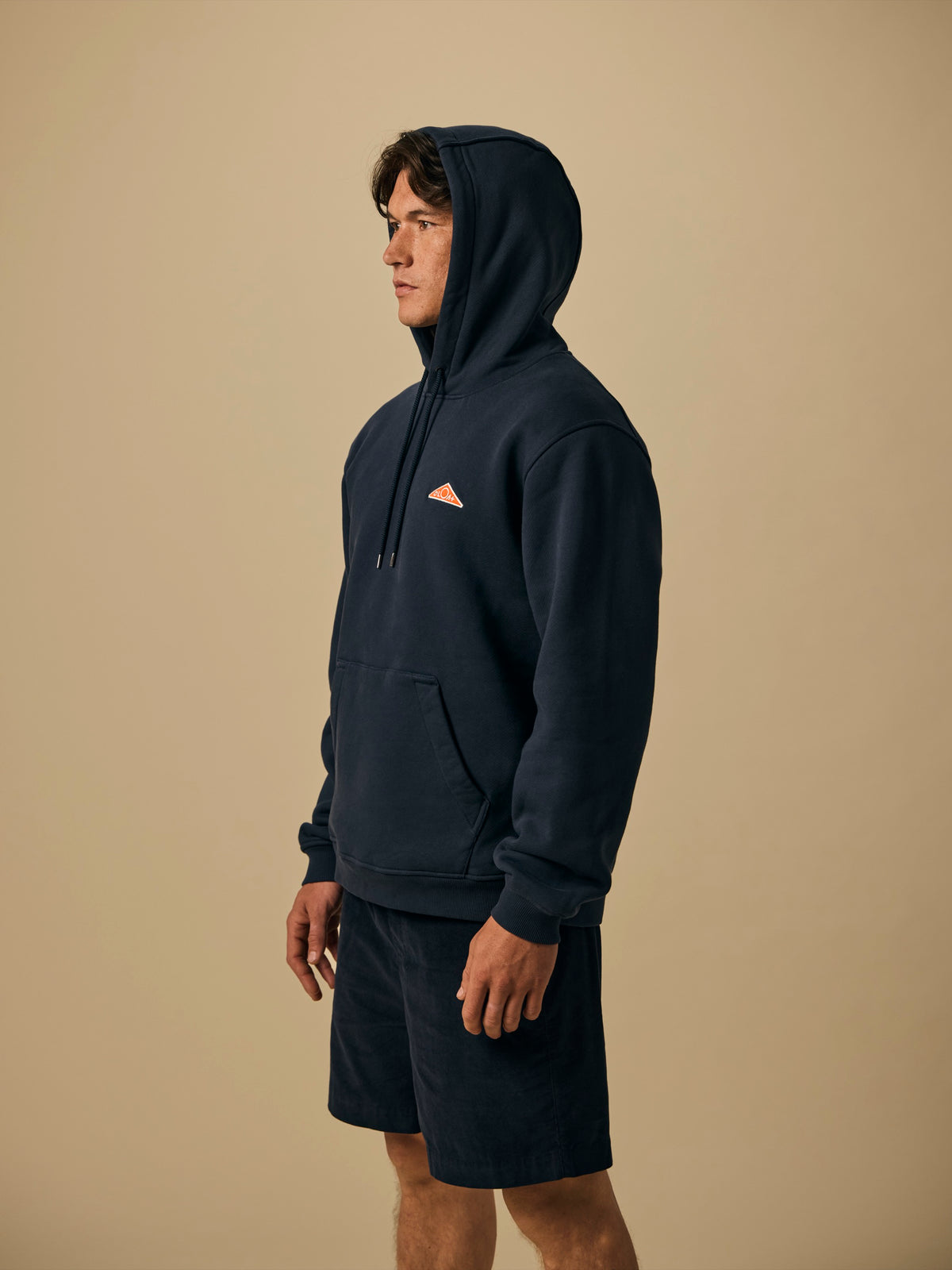 Organic Cotton Fleece Hoodie in Navy [color:Navy]
