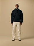 Organic Cotton Fleece Quarter Zip in Black [color:Black]