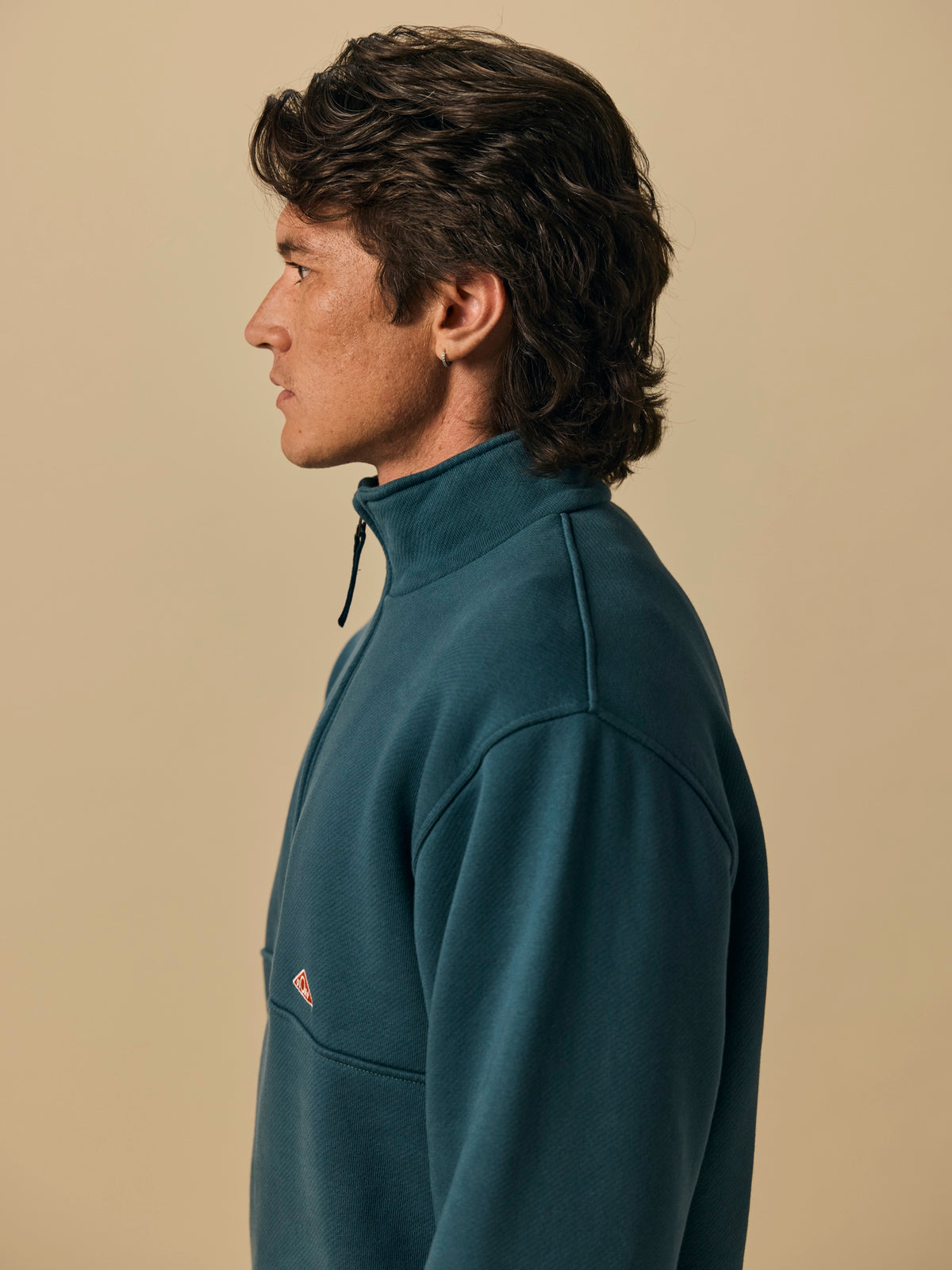 Organic Cotton Fleece Quarter Zip in Stargazer [color:Stargazer]