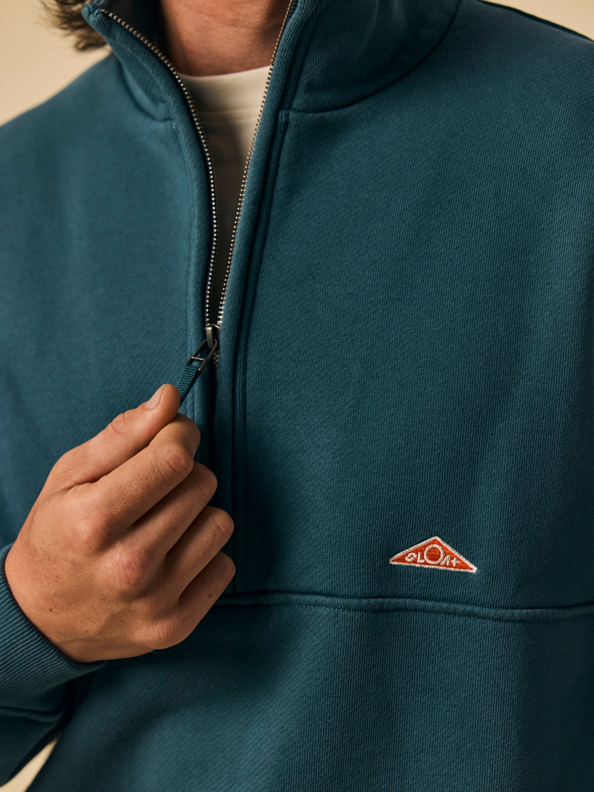 Organic Cotton Fleece Quarter Zip in Stargazer [color:Stargazer]