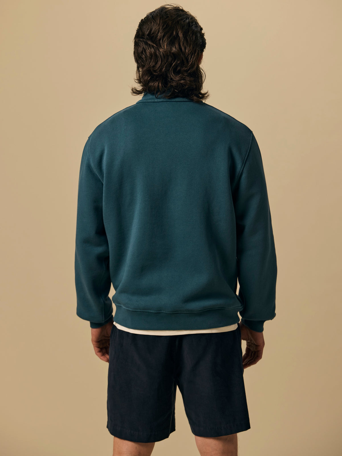 Organic Cotton Fleece Quarter Zip in Stargazer [color:Stargazer]
