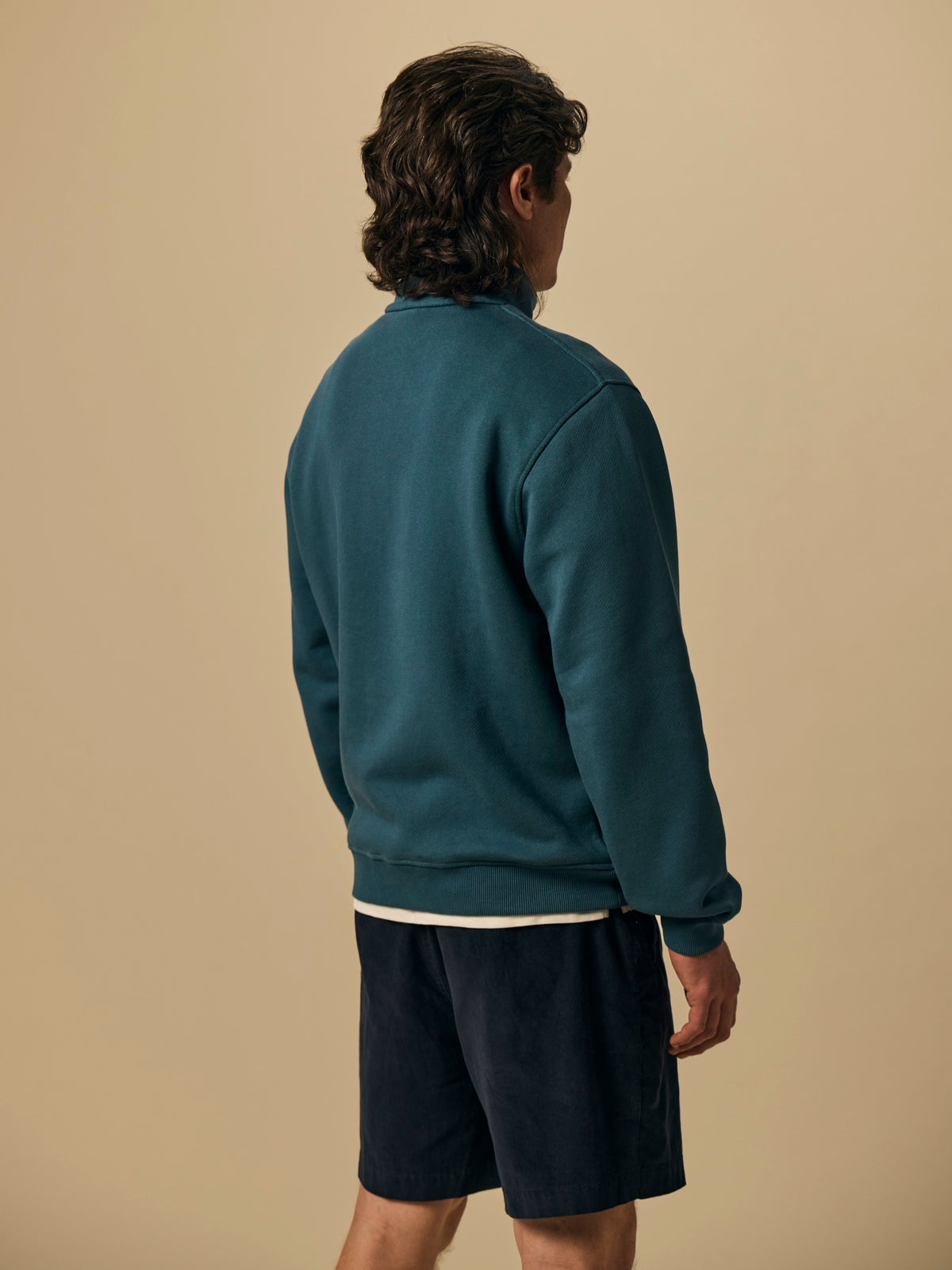 Organic Cotton Fleece Quarter Zip in Stargazer [color:Stargazer]