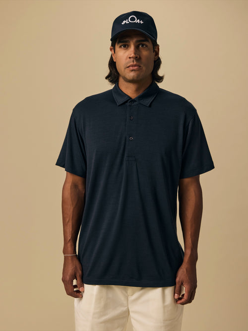 Merino Polo in Navy [color:Navy]