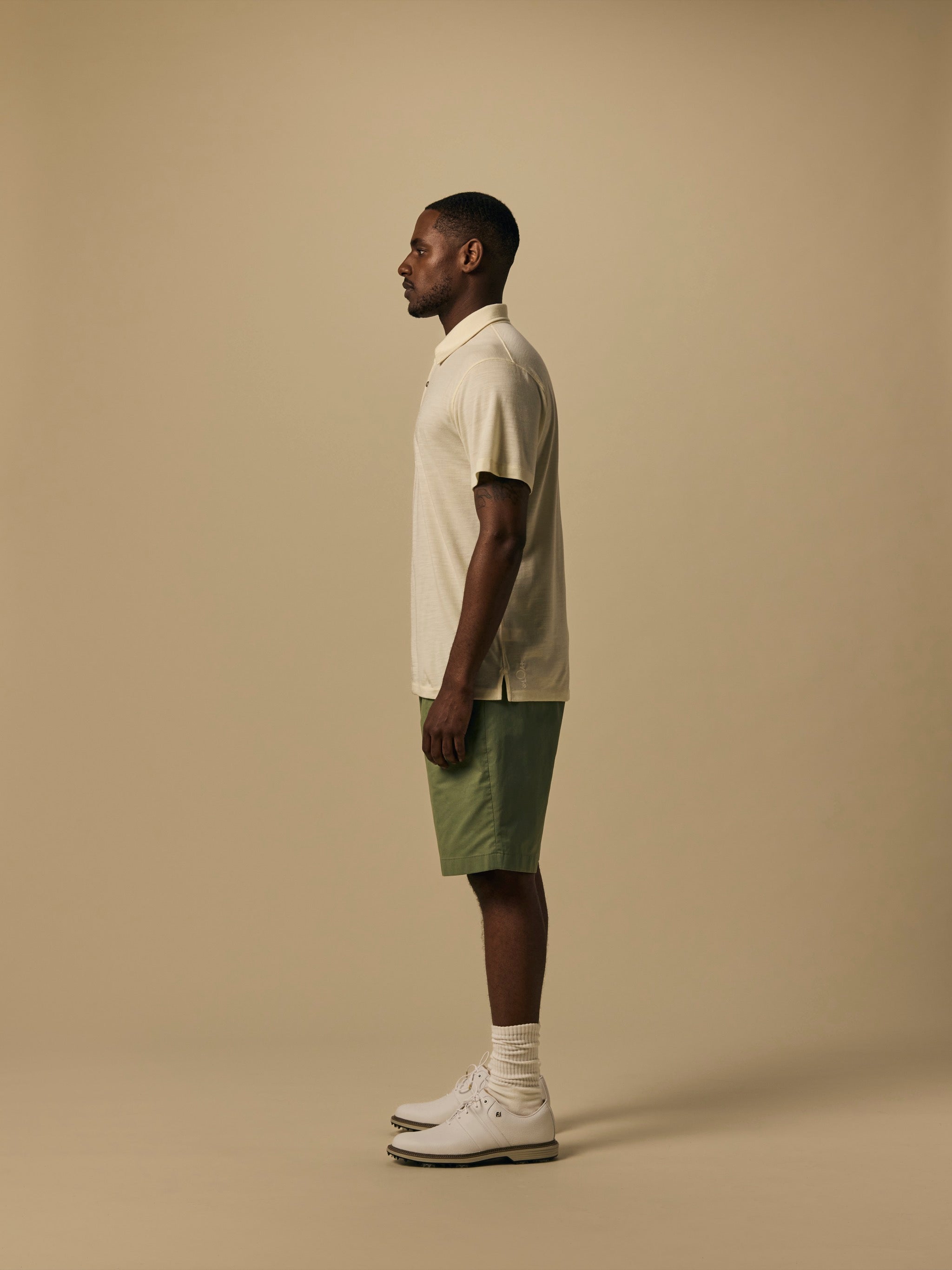Merino Polo in Seed Pearl [color:Seed Pearl]