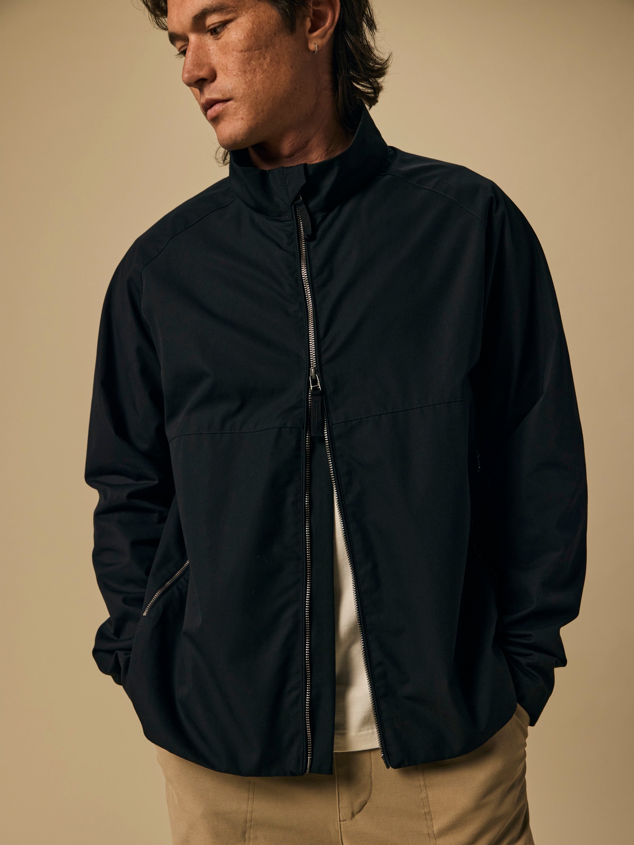 Organic Ventile Windbreaker in Black [color:Black]