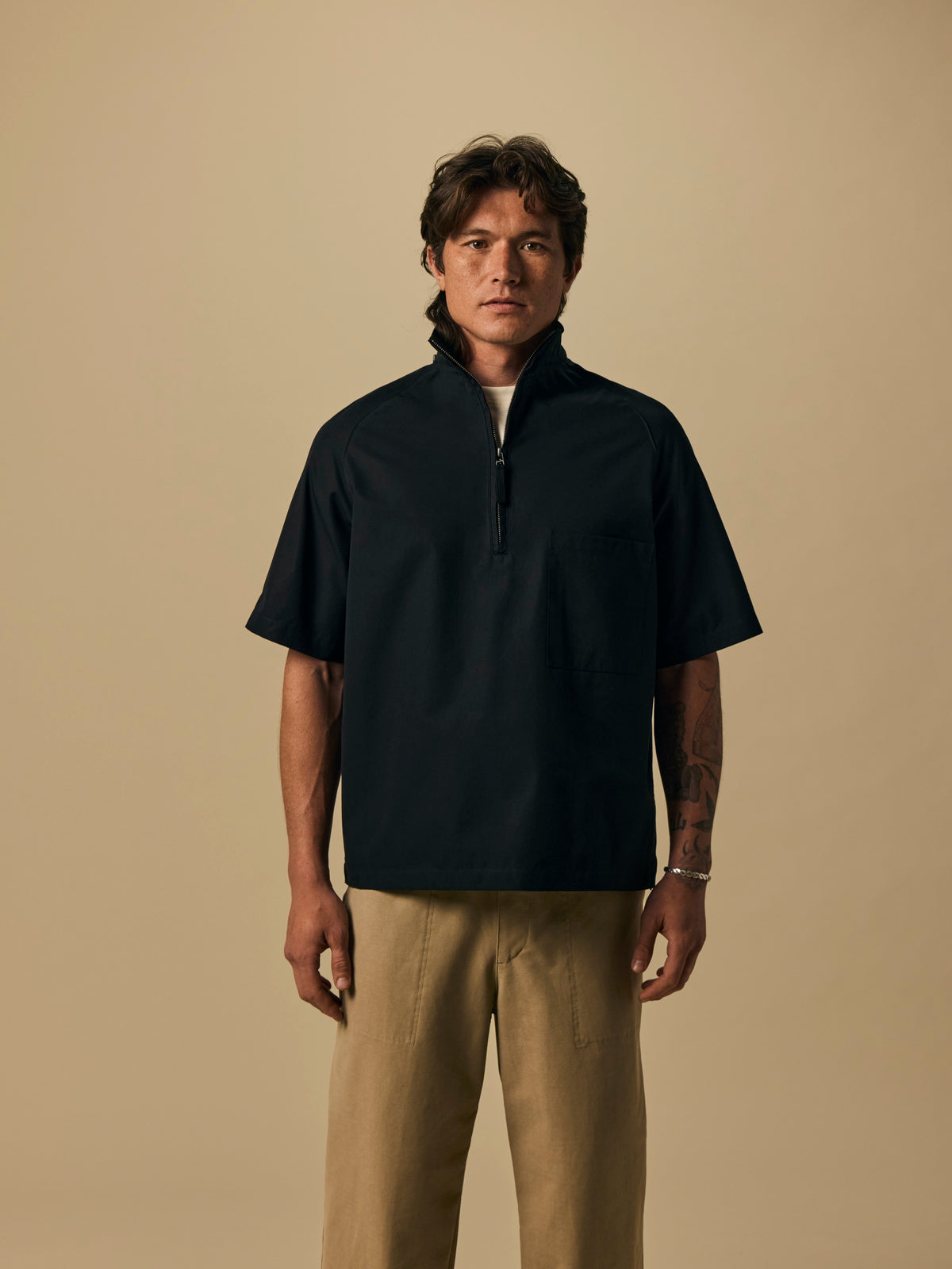 Organic Ventile Wind Shirt in Black [color:Black]